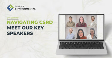 Tunley Environmental webinar on Navigating CSRD with six sustainability experts featured as key speakers