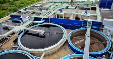 Industrial water treatment system designed to remove PFAS contamination.
