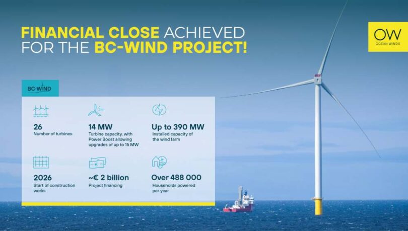 “Offshore wind turbines being installed in the Baltic Sea for the BC-Wind project.”
