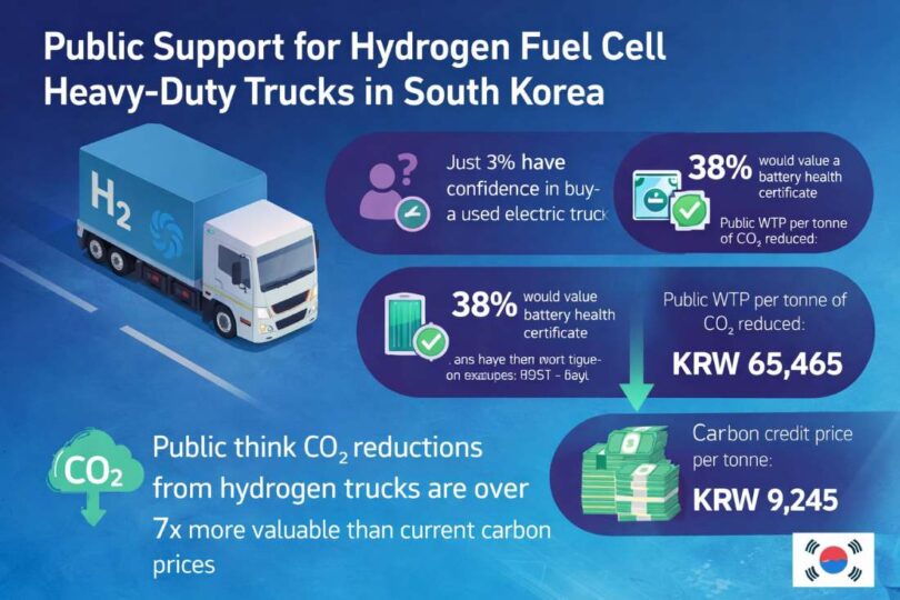Public support for hydrogen fuel cell heavy-duty vehicles in South Korea illustrated by emission reduction data