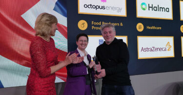 Octopus Energy leadership receiving Britain’s Most Admired Company award at the London Stock Exchange