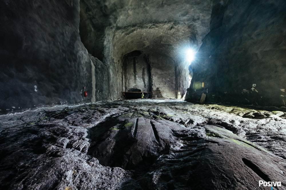 Deep geological disposal repository tunnel inside ONKALO facility in Olkiluoto, Finland
