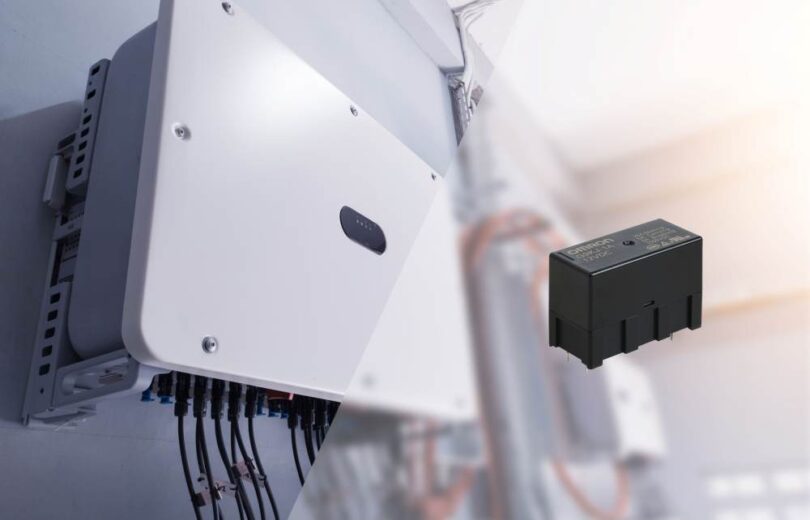 1500V relay for energy storage systems shown alongside high-voltage power electronics assembly