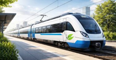 alternative rail propulsion systems hydrogen battery train at modern European station