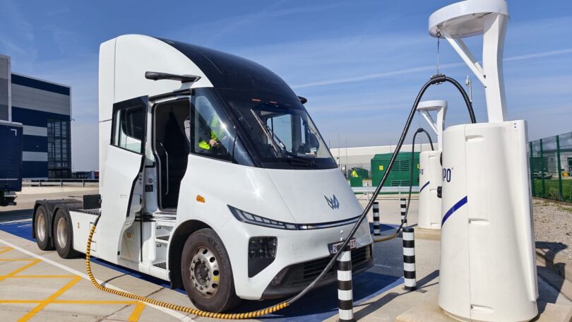 electric HGV charging UK using Voltempo HyperCharger infrastructure
