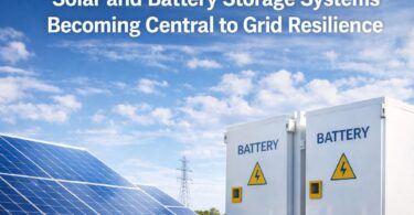 solar and battery storage systems installed beside solar panels supporting grid resilience
