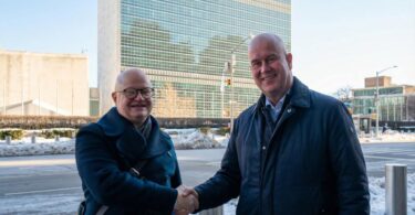 EnOcean and Bember partnership for building data optimisation announced by company executives outside UN headquarters
