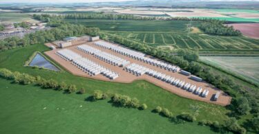 Matrix Renewables battery storage project Scotland with large-scale BESS facility layout in rural landscape