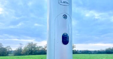 AI-powered streetlight infrastructure iLamp unit with integrated sensors and solar capability