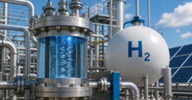 industrial hydrogen production facility with reactor and pipeline system