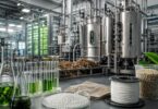 bioindustrial manufacturing facility with bioreactors and sustainable biomaterials