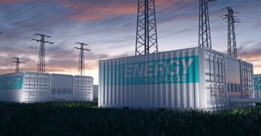Containerised battery energy storage units connected to electricity grid infrastructure