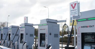 InstaVolt ultra-rapid EV charging stations at a UK charging location.