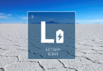 Lithium symbol over a salt flat representing direct lithium extraction from brine