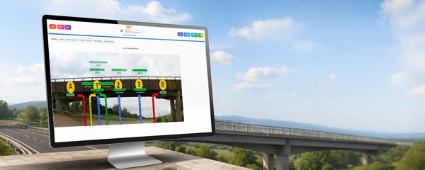 HBK Monitor360 dashboard showing bridge monitoring data on a computer screen