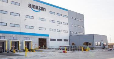 Exterior of an Amazon fulfilment centre building