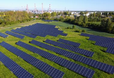 Large photovoltaic solar farm near Gdansk, Poland