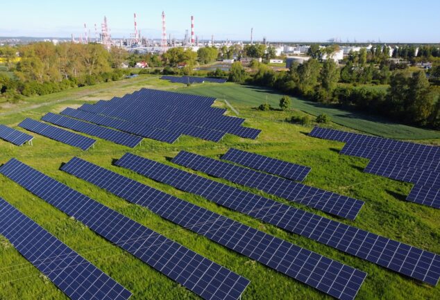 Large photovoltaic solar farm near Gdansk, Poland