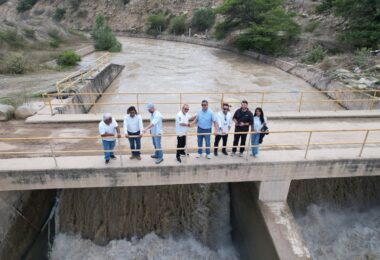 Representatives at the Tinajones water system in Peru
